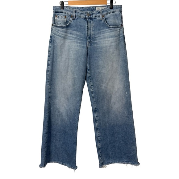 AG Saige Wide Leg Mid Rise Crop Jeans Size 29 In 18 Years Olso Wash - Picture 2 of 15